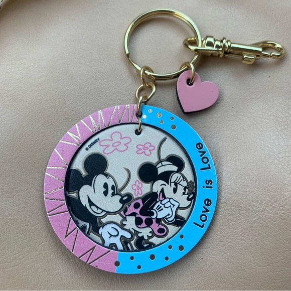 Disney Pride Love is Love Leather Keychain Bag Charm - Picture 4 of 4